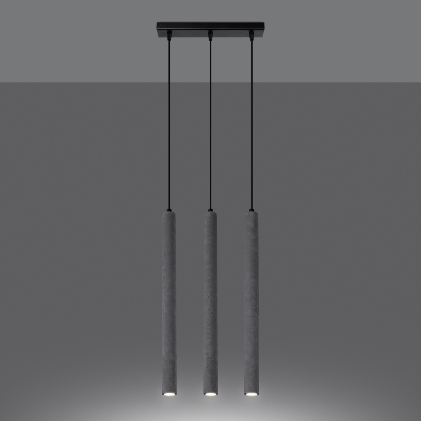 Lestenec na vrvici PASTELO 3xG9/8W/230V beton