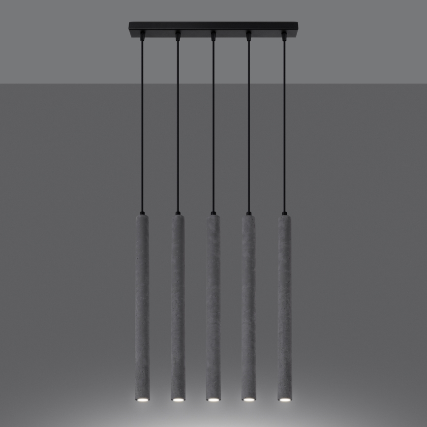Lestenec na vrvici PASTELO 5xG9/8W/230V beton