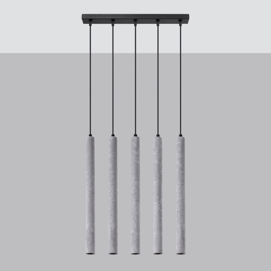 Lestenec na vrvici PASTELO 5xG9/8W/230V beton
