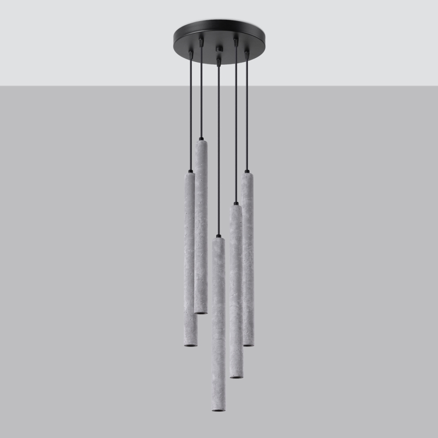 Lestenec na vrvici PASTELO 5xG9/8W/230V beton