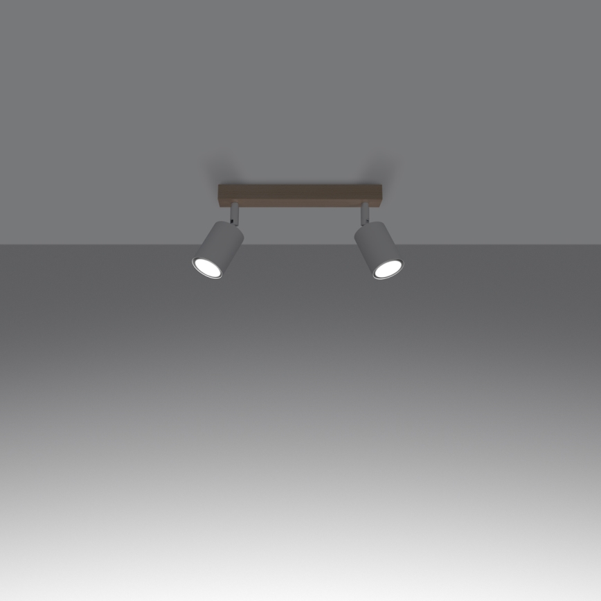 Reflektor VERDO 2xGU10/10W/230V bela/bukev