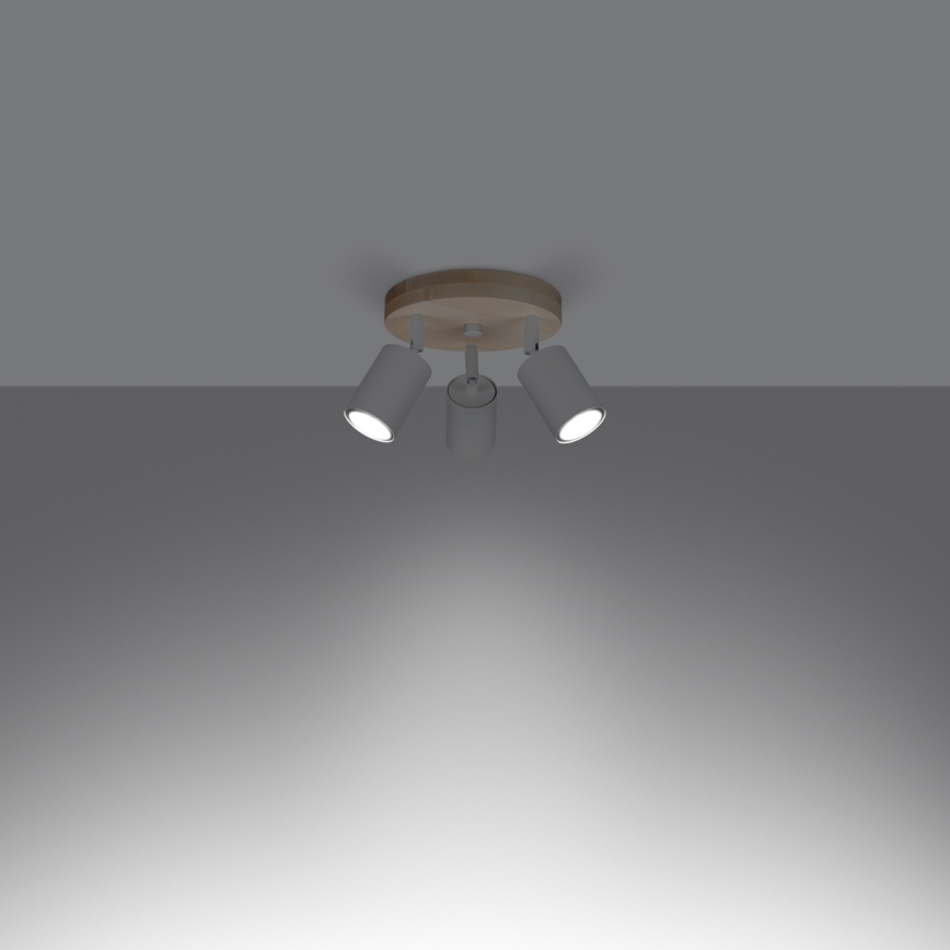 Reflektor VERDO 3xGU10/10W/230V bela/bukev