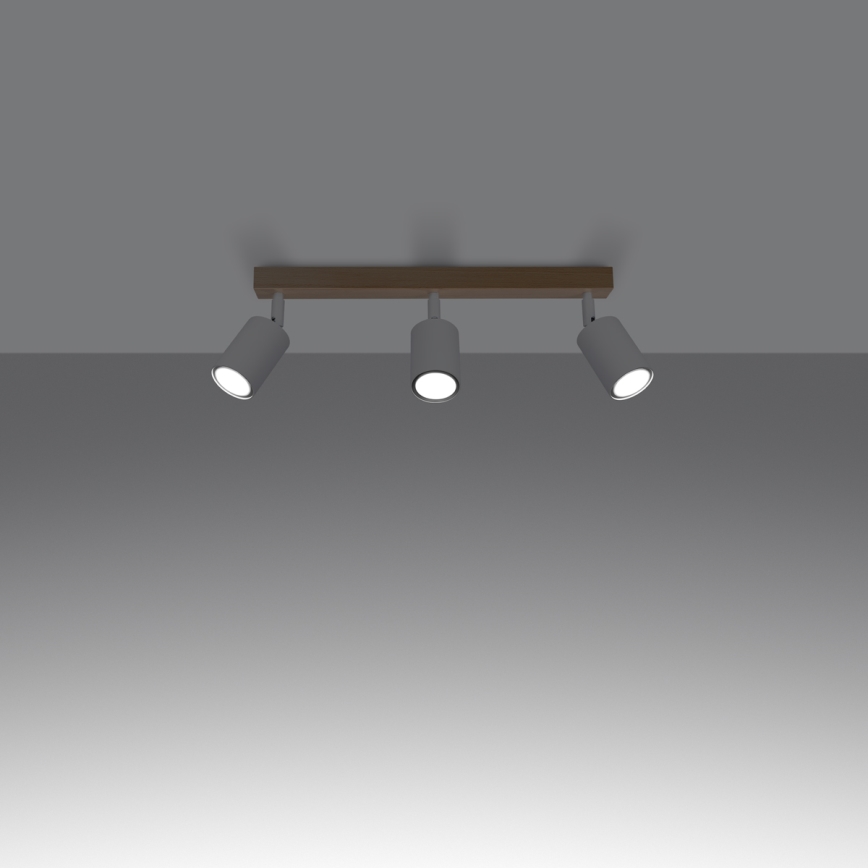 Reflektor VERDO 3xGU10/10W/230V bela/bukev