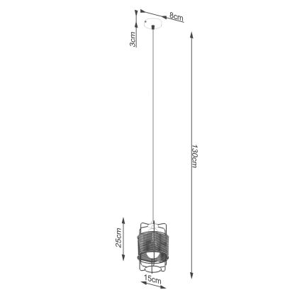 Lestenec na vrvici GIZUR 1xE27/15W/230V