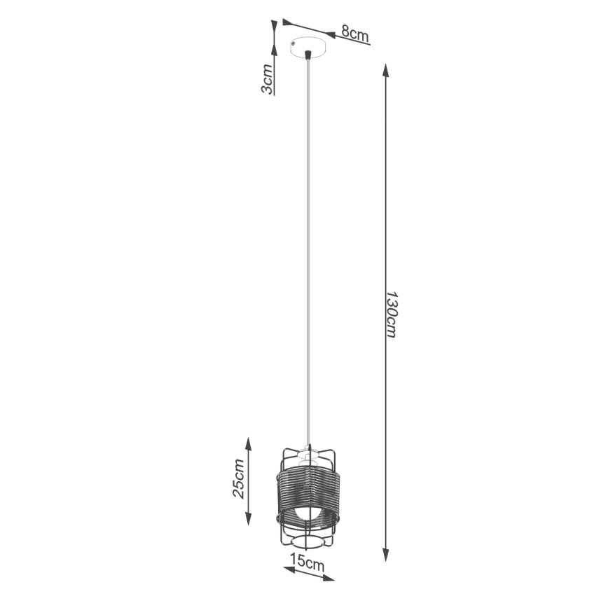 Lestenec na vrvici GIZUR 1xE27/15W/230V