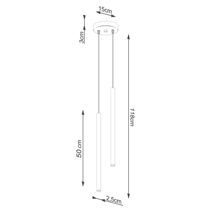 Lestenec na vrvici PASTELO 2xG9/8W/230V zlata