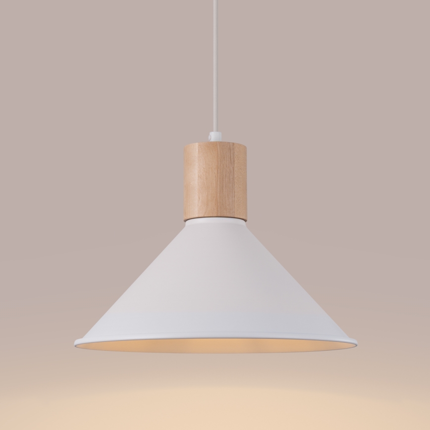 Lestenec na vrvici JAGA 1xE27/15W/230V pr. 30 cm bela