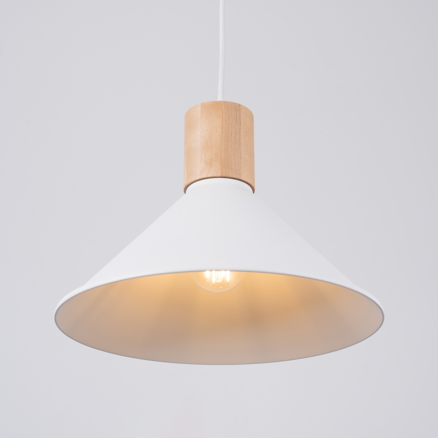 Lestenec na vrvici JAGA 1xE27/15W/230V pr. 30 cm bela
