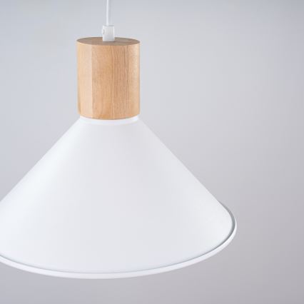 Lestenec na vrvici JAGA 1xE27/15W/230V pr. 30 cm bela