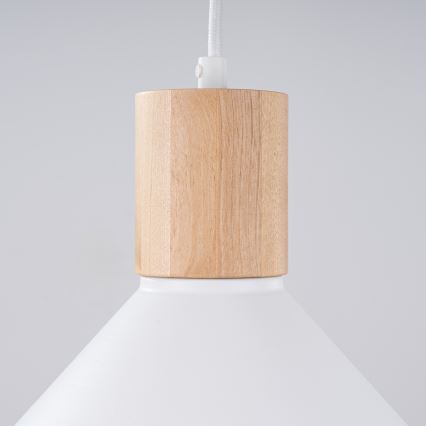 Lestenec na vrvici JAGA 1xE27/15W/230V pr. 30 cm bela