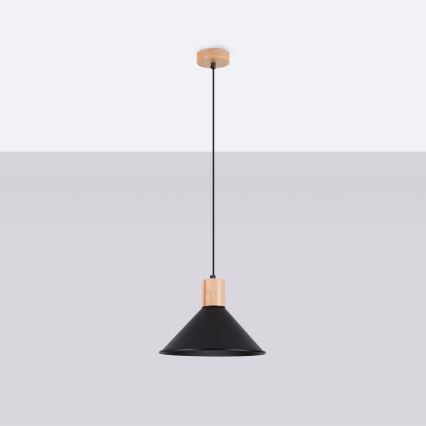 Lestenec na vrvici JAGA 1xE27/15W/230V pr. 30 cm črna