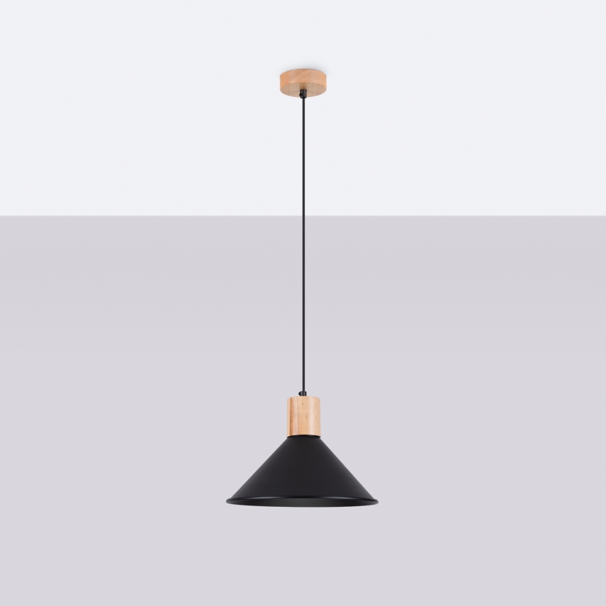 Lestenec na vrvici JAGA 1xE27/15W/230V pr. 30 cm črna