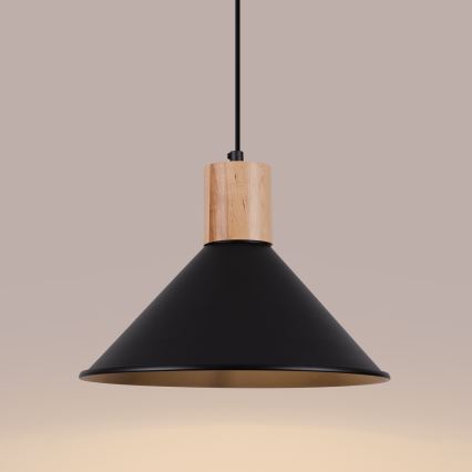 Lestenec na vrvici JAGA 1xE27/15W/230V pr. 30 cm črna