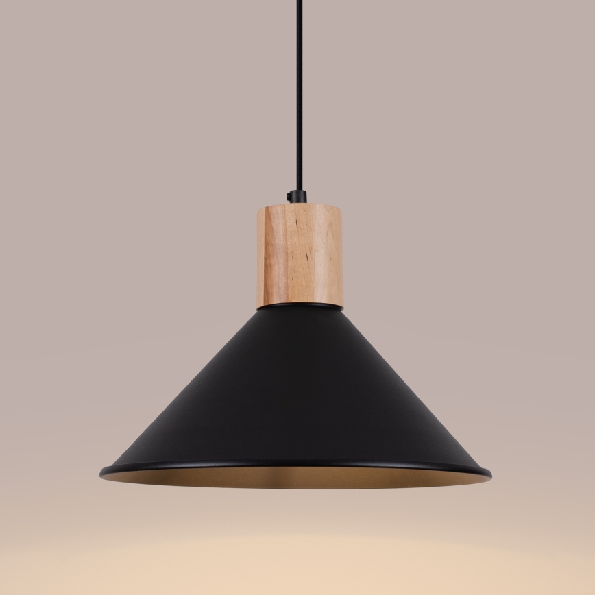 Lestenec na vrvici JAGA 1xE27/15W/230V pr. 30 cm črna