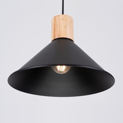 Lestenec na vrvici JAGA 1xE27/15W/230V pr. 30 cm črna