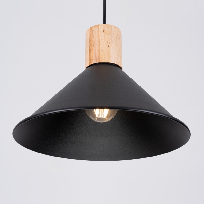 Lestenec na vrvici JAGA 1xE27/15W/230V pr. 30 cm črna