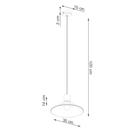 Lestenec na vrvici JAGA 1xE27/15W/230V pr. 30 cm črna