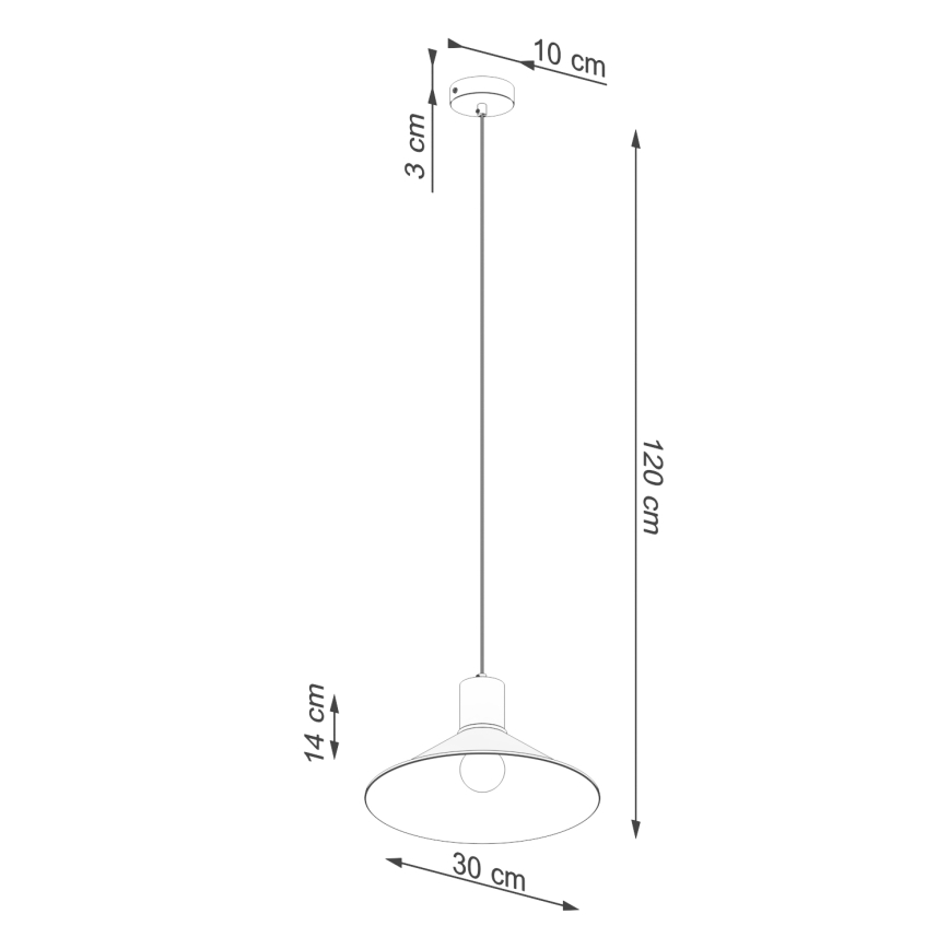 Lestenec na vrvici JAGA 1xE27/15W/230V pr. 30 cm črna