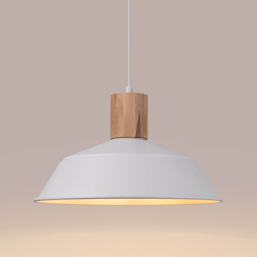 Lestenec na vrvici FANO 1xE27/15W/230V pr. 34 cm bela