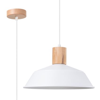 Lestenec na vrvici FANO 1xE27/15W/230V pr. 34 cm bela