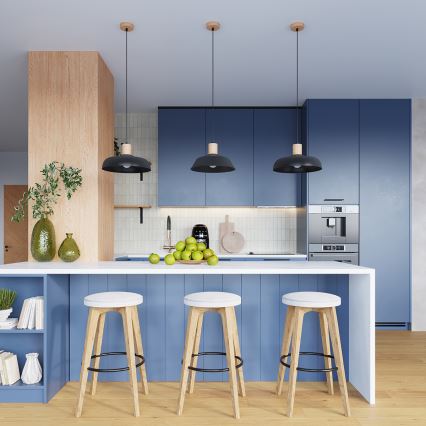Lestenec na vrvici FANO 1xE27/15W/230V pr. 34 cm črna