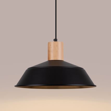 Lestenec na vrvici FANO 1xE27/15W/230V pr. 34 cm črna