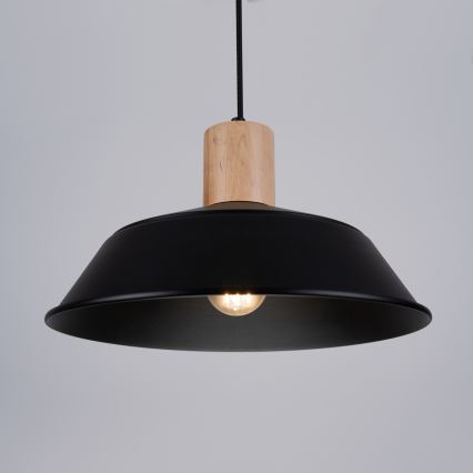 Lestenec na vrvici FANO 1xE27/15W/230V pr. 34 cm črna