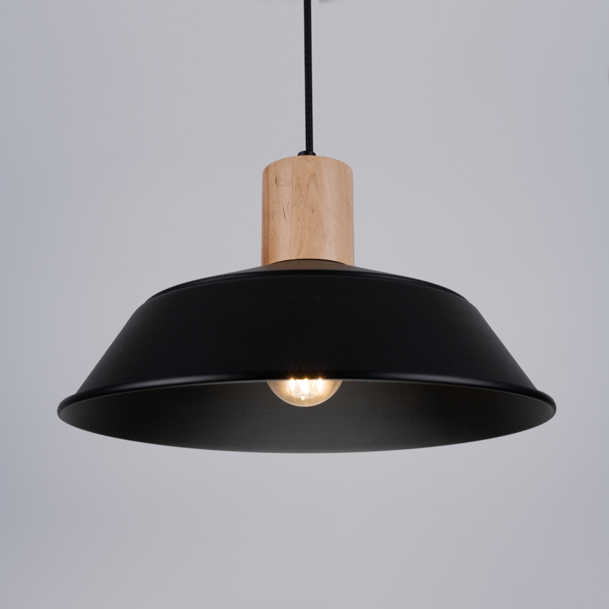 Lestenec na vrvici FANO 1xE27/15W/230V pr. 34 cm črna