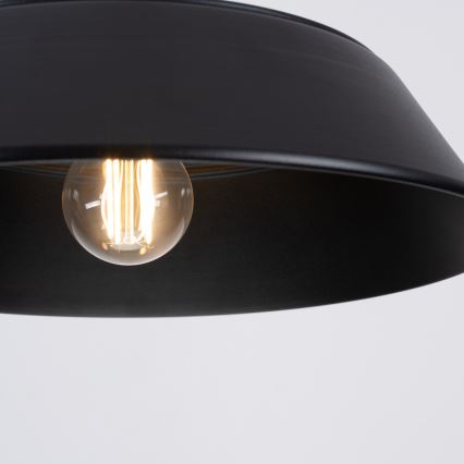 Lestenec na vrvici FANO 1xE27/15W/230V pr. 34 cm črna