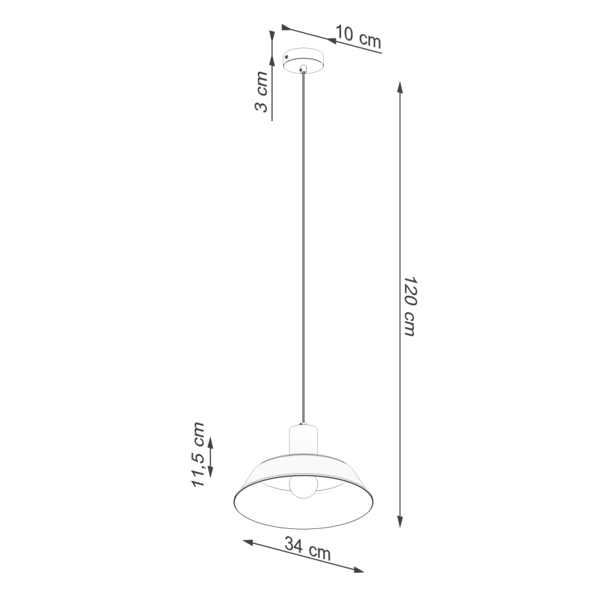 Lestenec na vrvici FANO 1xE27/15W/230V pr. 34 cm črna