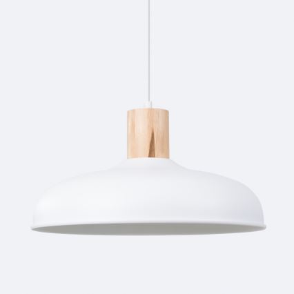 Lestenec na vrvici INDY 1xE27/15W/230V pr. 38 cm bela