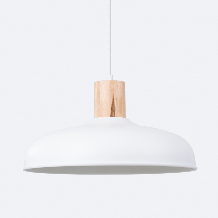 Lestenec na vrvici INDY 1xE27/15W/230V pr. 38 cm bela