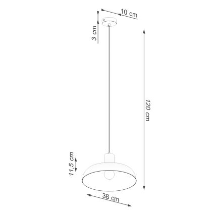 Lestenec na vrvici INDY 1xE27/15W/230V pr. 38 cm bela