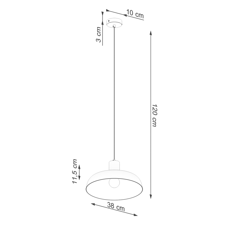 Lestenec na vrvici INDY 1xE27/15W/230V pr. 38 cm bela