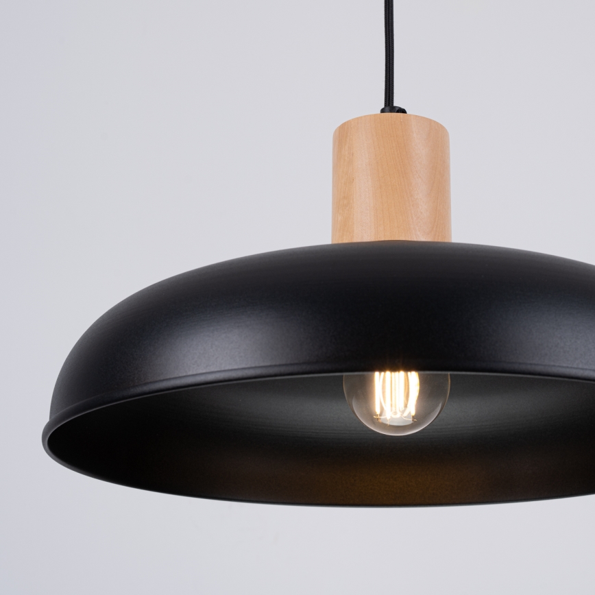 Lestenec na vrvici INDY 1xE27/15W/230V pr. 38 cm črna