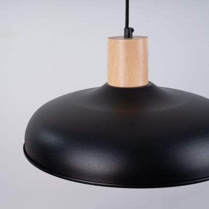 Lestenec na vrvici INDY 1xE27/15W/230V pr. 38 cm črna