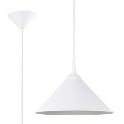 Lestenec na vrvici ZUMA 1xE27/15W/230V pr. 30 cm bela
