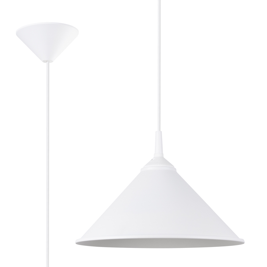 Lestenec na vrvici ZUMA 1xE27/15W/230V pr. 30 cm bela