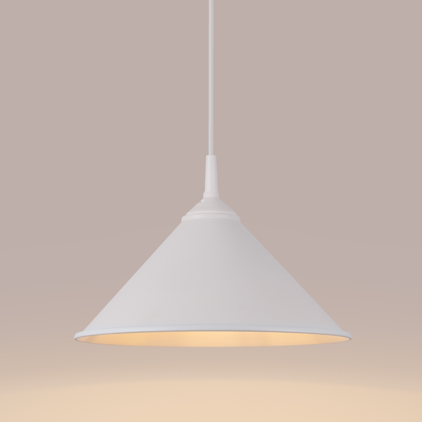 Lestenec na vrvici ZUMA 1xE27/15W/230V pr. 30 cm bela