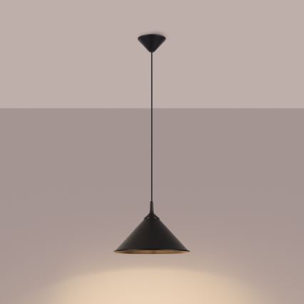 Lestenec na vrvici ZUMA 1xE27/15W/230V pr. 30 cm črna