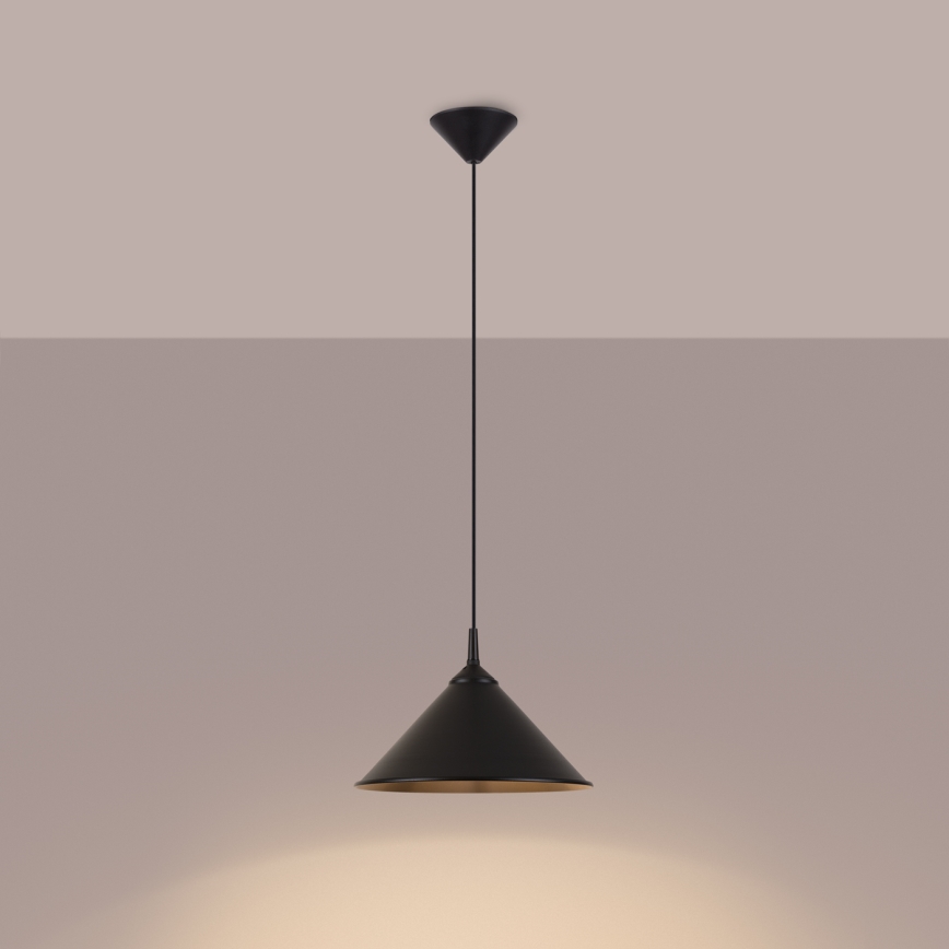 Lestenec na vrvici ZUMA 1xE27/15W/230V pr. 30 cm črna