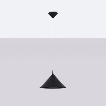 Lestenec na vrvici ZUMA 1xE27/15W/230V pr. 30 cm črna