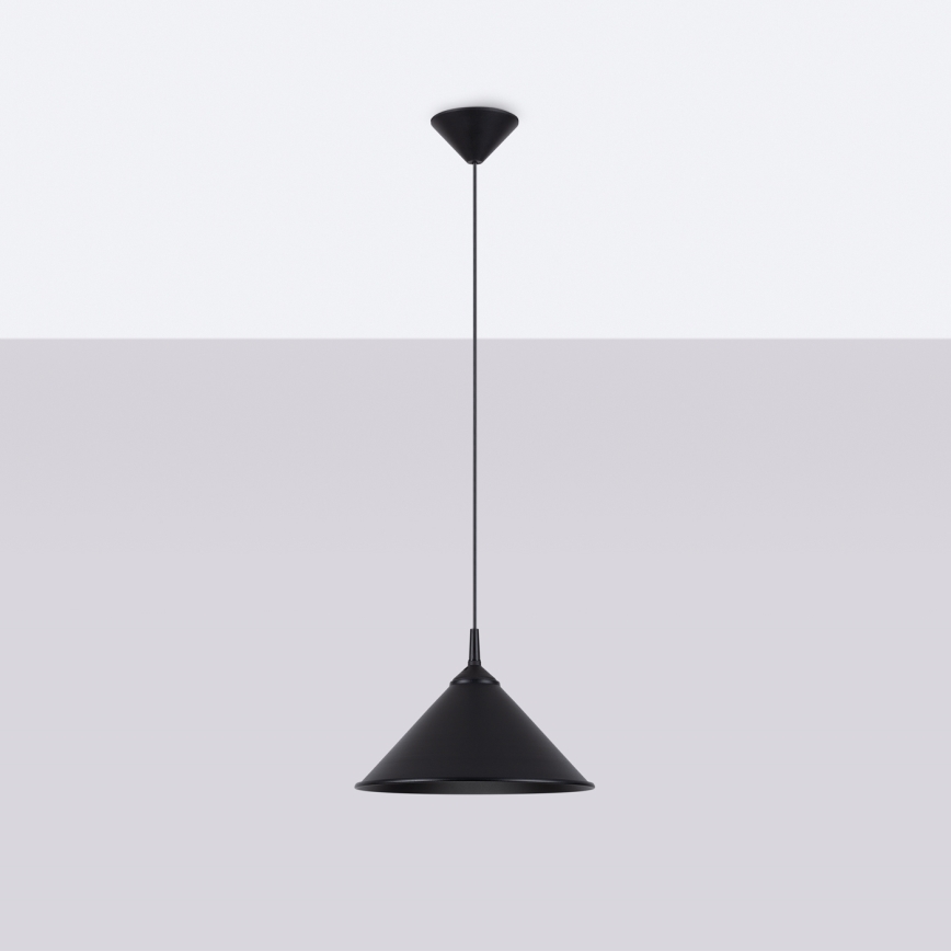 Lestenec na vrvici ZUMA 1xE27/15W/230V pr. 30 cm črna