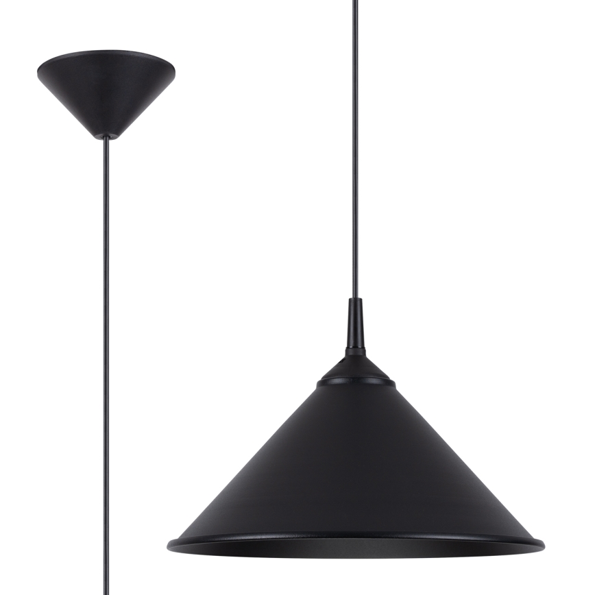 Lestenec na vrvici ZUMA 1xE27/15W/230V pr. 30 cm črna