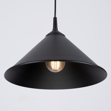 Lestenec na vrvici ZUMA 1xE27/15W/230V pr. 30 cm črna