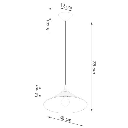 Lestenec na vrvici ZUMA 1xE27/15W/230V pr. 30 cm črna