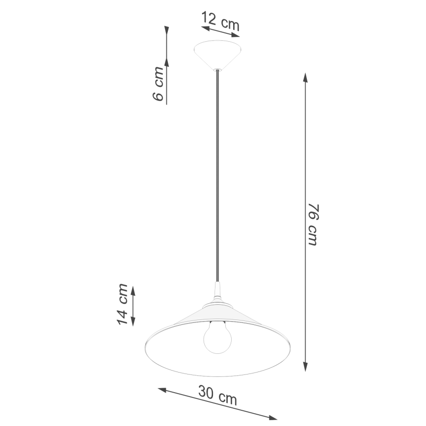 Lestenec na vrvici ZUMA 1xE27/15W/230V pr. 30 cm črna