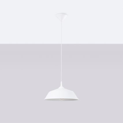 Lestenec na vrvici FRIKA 1xE27/15W/230V pr. 34 cm bela