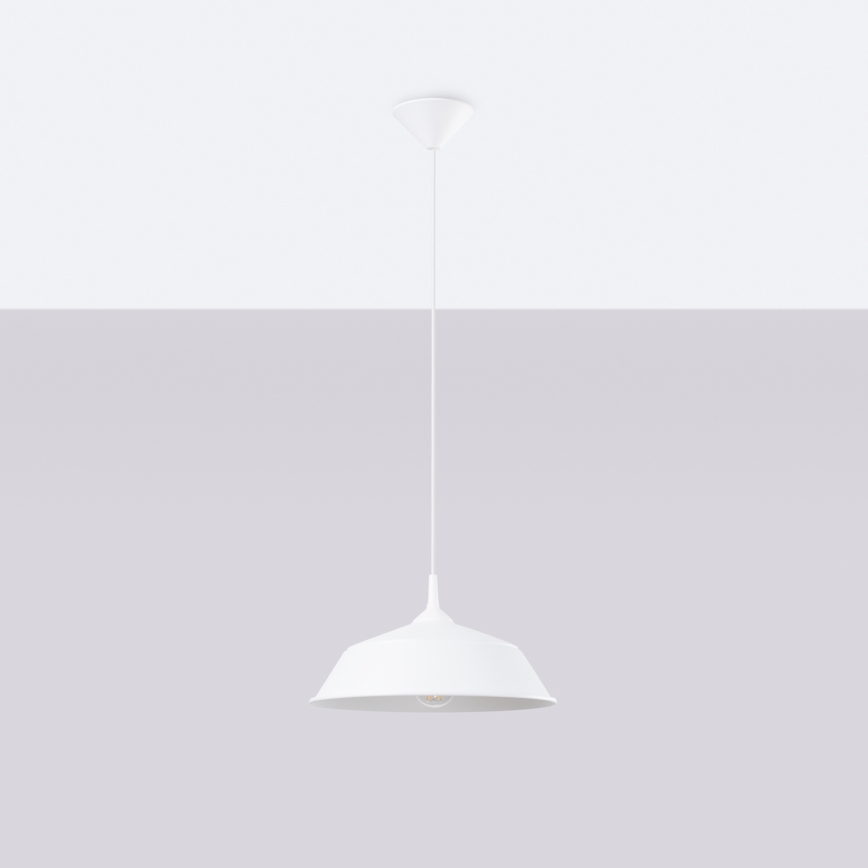Lestenec na vrvici FRIKA 1xE27/15W/230V pr. 34 cm bela