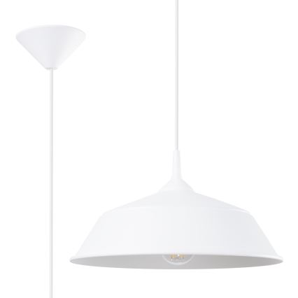 Lestenec na vrvici FRIKA 1xE27/15W/230V pr. 34 cm bela